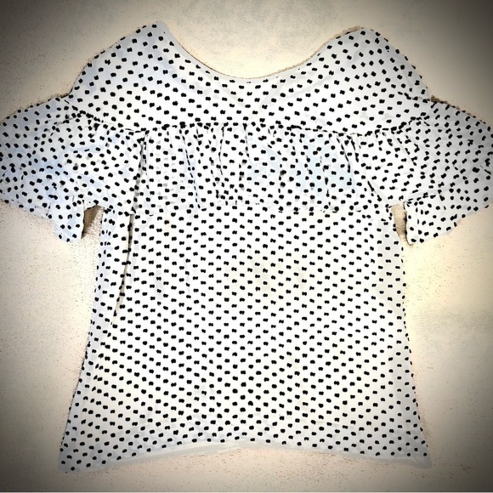 J Crew Polkadot Ruffles Top
